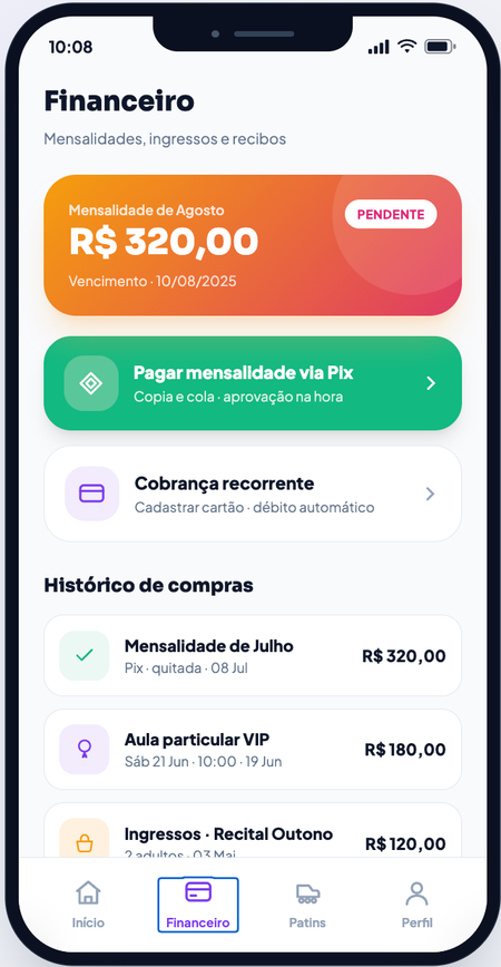 Espace financier de l'app